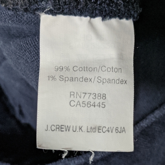 J. Crew Toothpick Velvet Jeans Navy - Picture 7 of 9